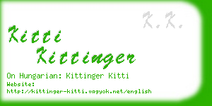 kitti kittinger business card